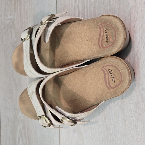 Dansko Women Leather Straps Heels Platform shoes Sandals sz 38/7.5-8 - Picture 6 of 14